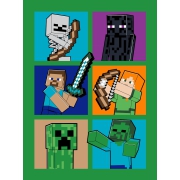 Koc Minecraft z polaru 150x200, zielony