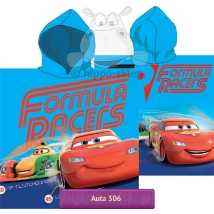 Ręcznik dziecięcy poncho Cars Disney 60x120, niebieski