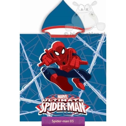 Ręcznik poncho dla dziecka Spiderman 50x115, niebieski