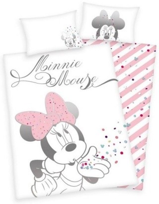 Biała pościel Myszka Minnie Disney 100x135 bawełna