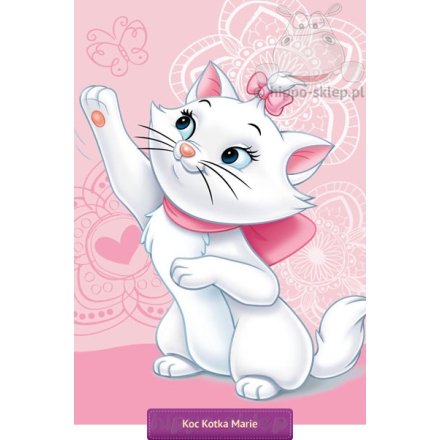 koc polarowy Kotka Marie Cat Disney 100x150 cm, różowy