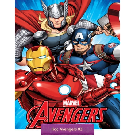Koc Marvel Avengers 100x150, niebiesko czerwony