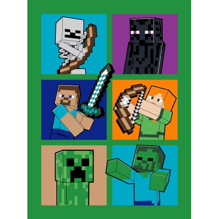 Koc Minecraft z polaru 150x200, zielony