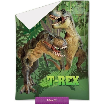 Narzuta z Dinozaurami T-rex 140x200 zielona