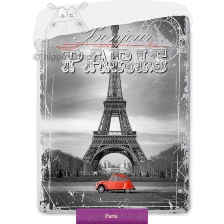 Narzuta wieża Eiffla w Paryżu 140x200 szara