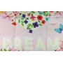 Pikowana narzuta na łóżko dziecięce z kwiatkami i motylkami