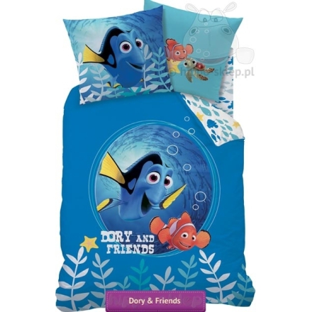 Pościel Dory i Nemo niebieska Disney 140x200 i 135x200