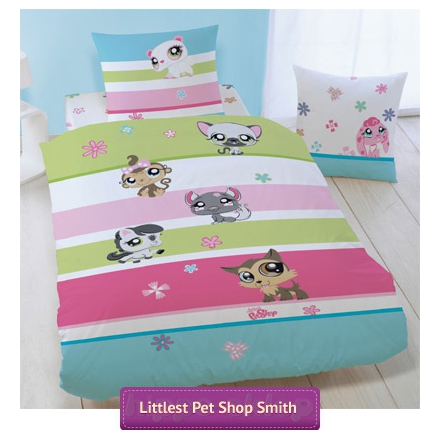 Pościel Littlest Pet Shop Smith 140x200 i 160x200, w kolorowe paski