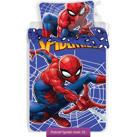 Pościel Spider-man świecąca w ciemności 140x200, niebieska
