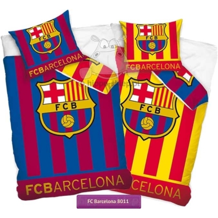Dwustronna pościel FC Barcelona w pasy 140x200 lub 150x200