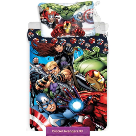 Pościel z bohaterami Marvel Avengers 140x200 lub 135x200, wielokolorowa