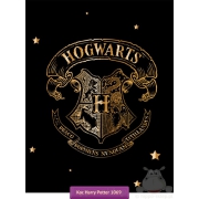 Koc Harry Potter czarny z herbem 150x200 cm