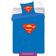 Pościel Superman 710-099  140x200 + 40x40 cm, niebieska