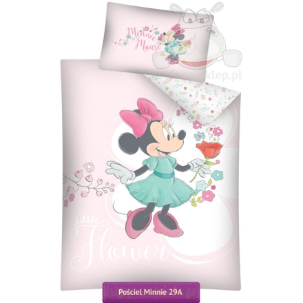 Pościel Myszka Minnie Mouse do łóżeczka 90x120, 90x130, 80x120, różowa