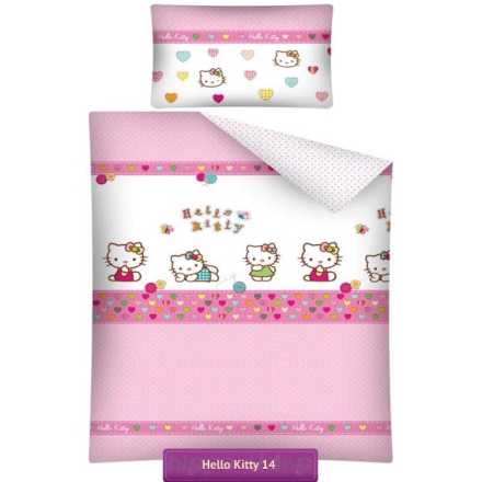 Różowa pościel do łóżeczka Hello Kitty HK14, Detexpol