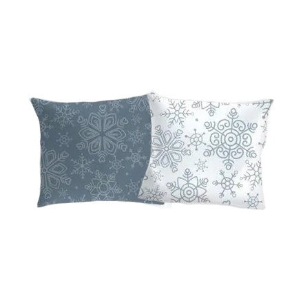 Niebiesko-szara powłoczka na poduszkę w śniezynki 50x60 oraz 70x80