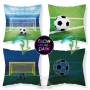 Świecąca poduszka dekoracyjna / powłoczka z motywem piłki i boiska piłkarskiego