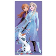 Ręcznik dziecięcy Kraina Lodu Disney 70x140, fioletowy 