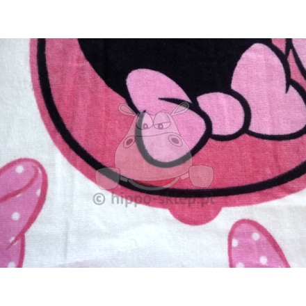 Różowo biały ręcznik z Myszką Minnie