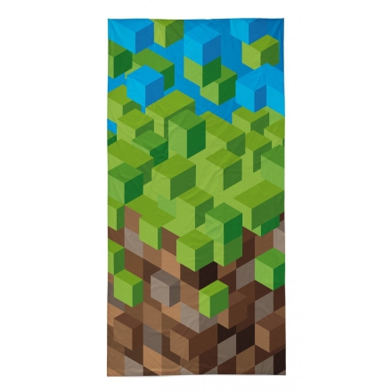 Ręcznik pixele Minecraft-a 70x140 cm,niebiesko-zielono-brązowy 