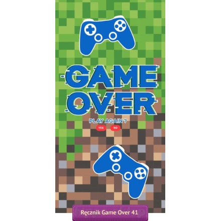 Plażowy ręcznik Game Over 70x140, zielono-brązowy  