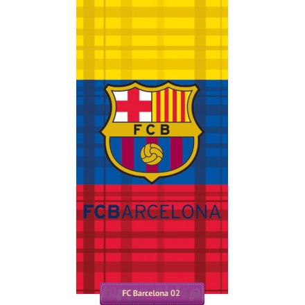 Piłkarski ręcznik FC Barcelona 150x75 trzykolorowy