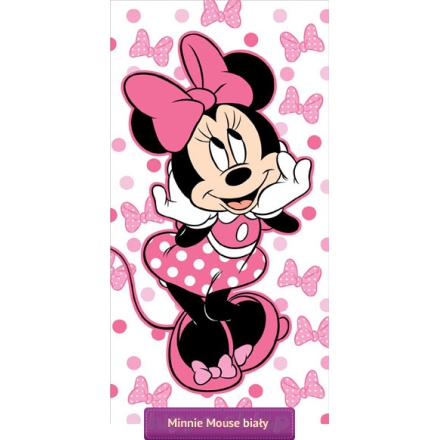 Ręcznik Myszka Minnie Disney różowo-biały, Jerry Fabrics 