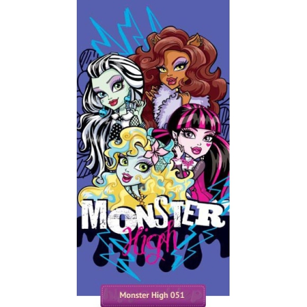Plażowy ręcznik Monster High 70x140, laleczki Mattel, niebieski, Faro