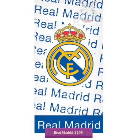 Duży licencyjny ręcznik plażowy Real Madrid 150x75 biały