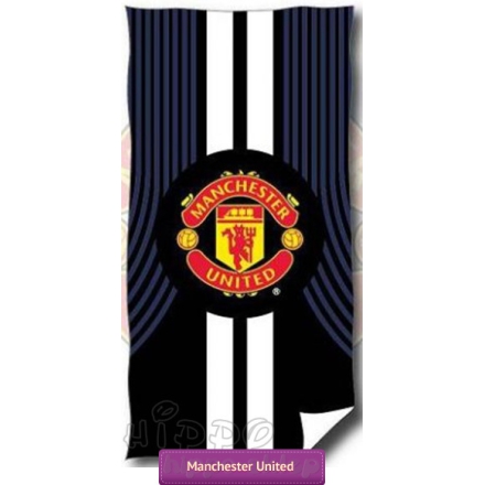 Ręcznik Manchester United 75x150, czarno biały w pasy 