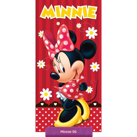Duży ręcznik plażowy Disney Minnie Mouse 06, czerwony, Jerry Fabrics 