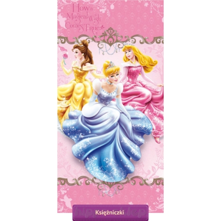 Różowy ręcznik z Księżniczkami 75x150