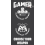Ręcznik Gamer z padem dla gracza 70x140, czarny  