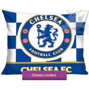 Duża poszewka Chelsea CFC 70x80 cm, niebiesko-biała