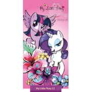 Ręcznik Kucyki Pony - kwiaty 70x140, różowy