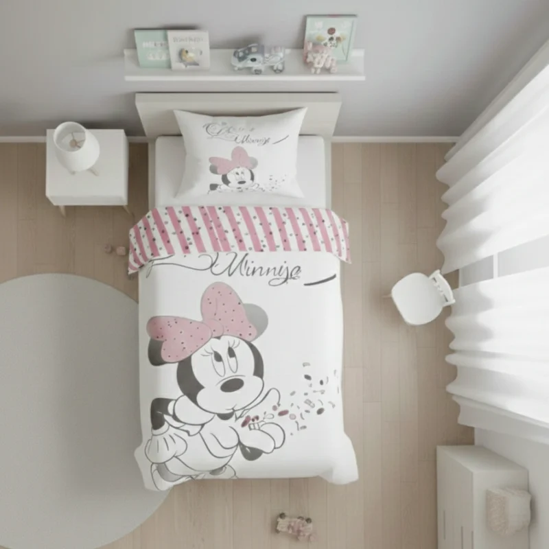 Komplet pościeli Myszka Minnie biala 100x135 40x60 cm