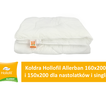 Kołdry Hollofil Allerban 160x200 i 150x200 dla nastolatków młodzieży i singli