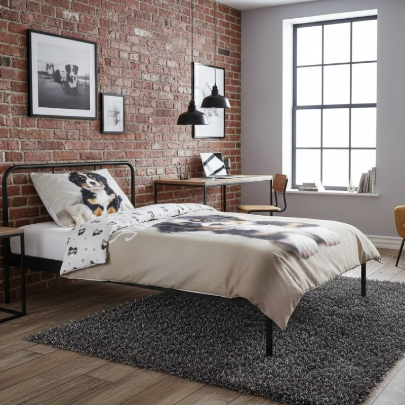 Pokój nastolatka z pościelą z psem berneńskim 135x200 + 50x75 cm