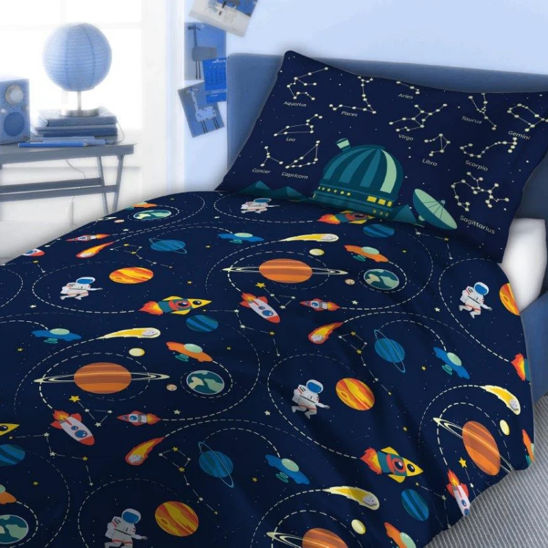 Pościel z motywem kosmicznym 140x180+50x60 cm