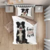 Komplet pościeli bawełnianej z psem rasy border collie 140x200 70x80