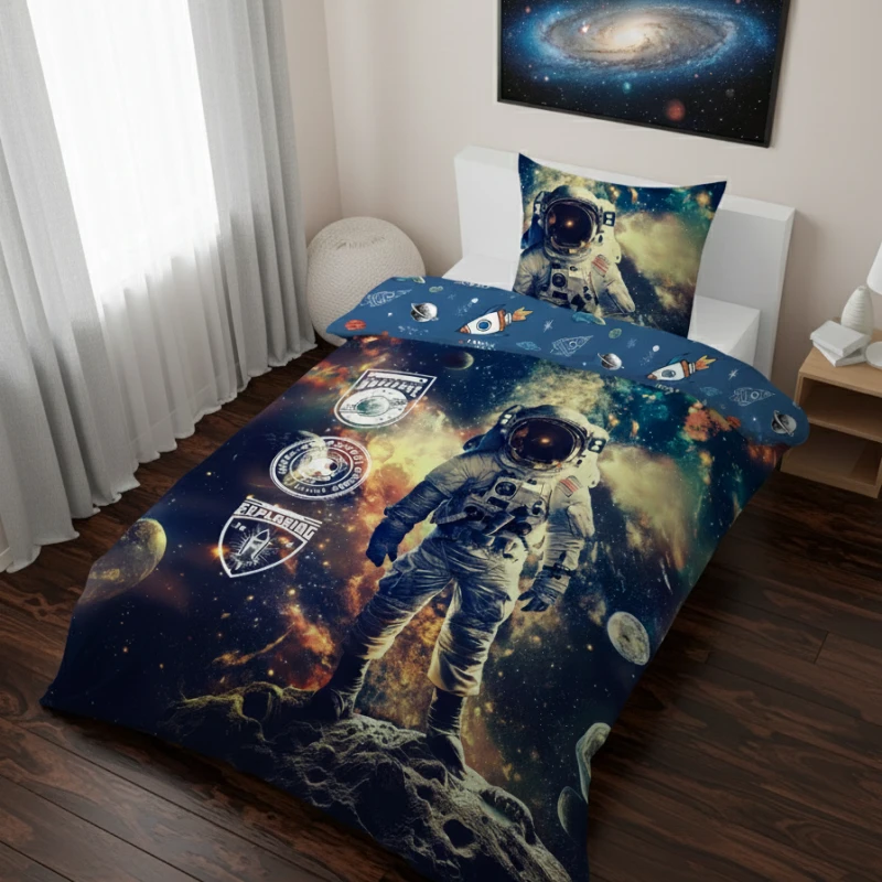 Pościel z kosmonautą 135x200 50x75 cm