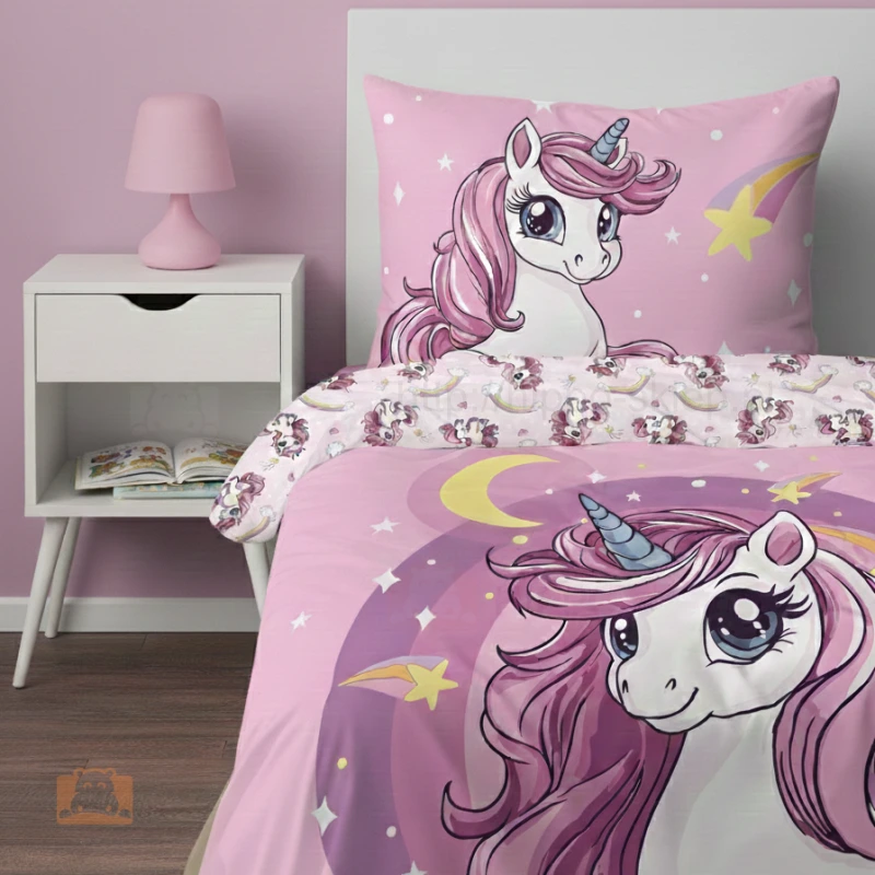 Pościel jednorożec 120x160 50x60 cm