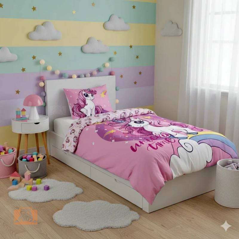 Poszwa i poszewka z jednorożcem 150x200 50x60 cm