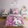 Różowa pościel jednorożec 140x180 50x70 Detexpol