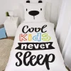 Biały komplet pościeli Cool Kids never sleep 140x200, 135x200, 120x160