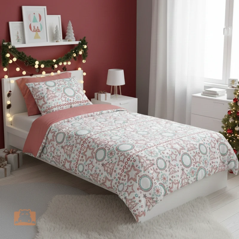 Bawełniana pościel świąteczna dla najmłodszych 120x160 50x70 cm Scandic 002