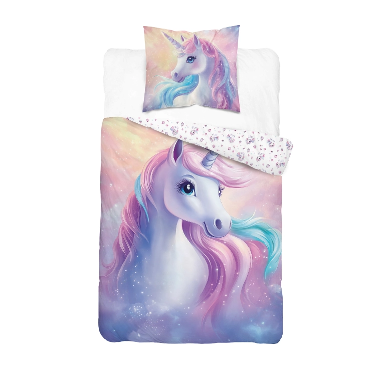 Pastelowa pościel z jednorożcem 160x200 70x80 5904708954120