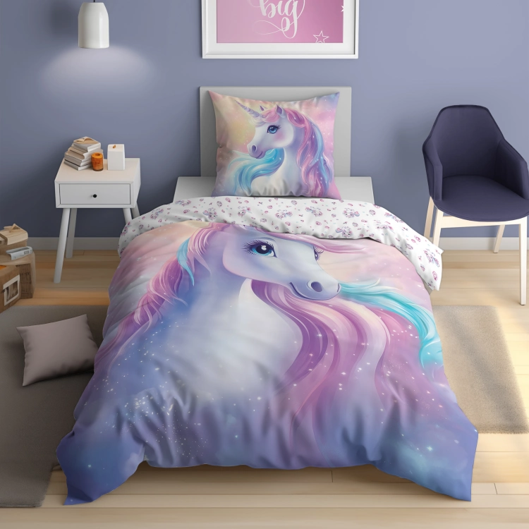 Pościel z nadrukiem jednorożca 140x180 50x70 cm