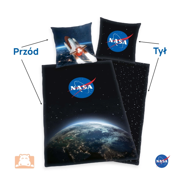Komplet pościeli NASA widok przód tył 4006891965523