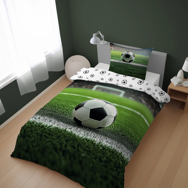 Bawełniany komplet pościeli z piłką biedronka 120x160 + 50x60 cm